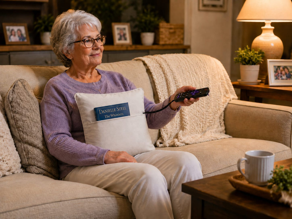Clicker Keeper pillow keeping everyday essentials organized